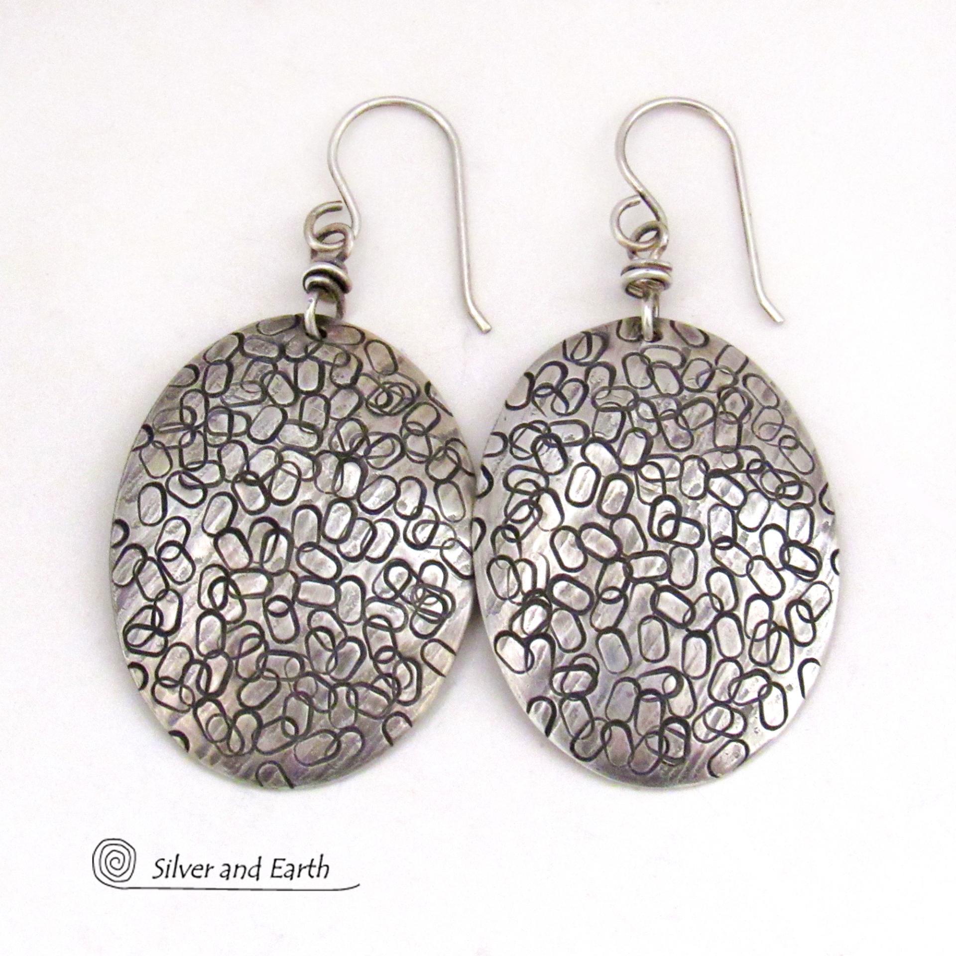 Sterling Silver Teardrop Earrings with Hammered Texture and Handmade online Ear wires